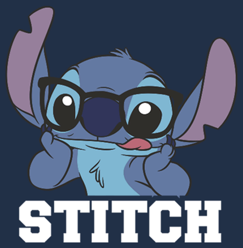 Men's Lilo & Stitch Silly Black Glasses  Adult Long Sleeve Shirt