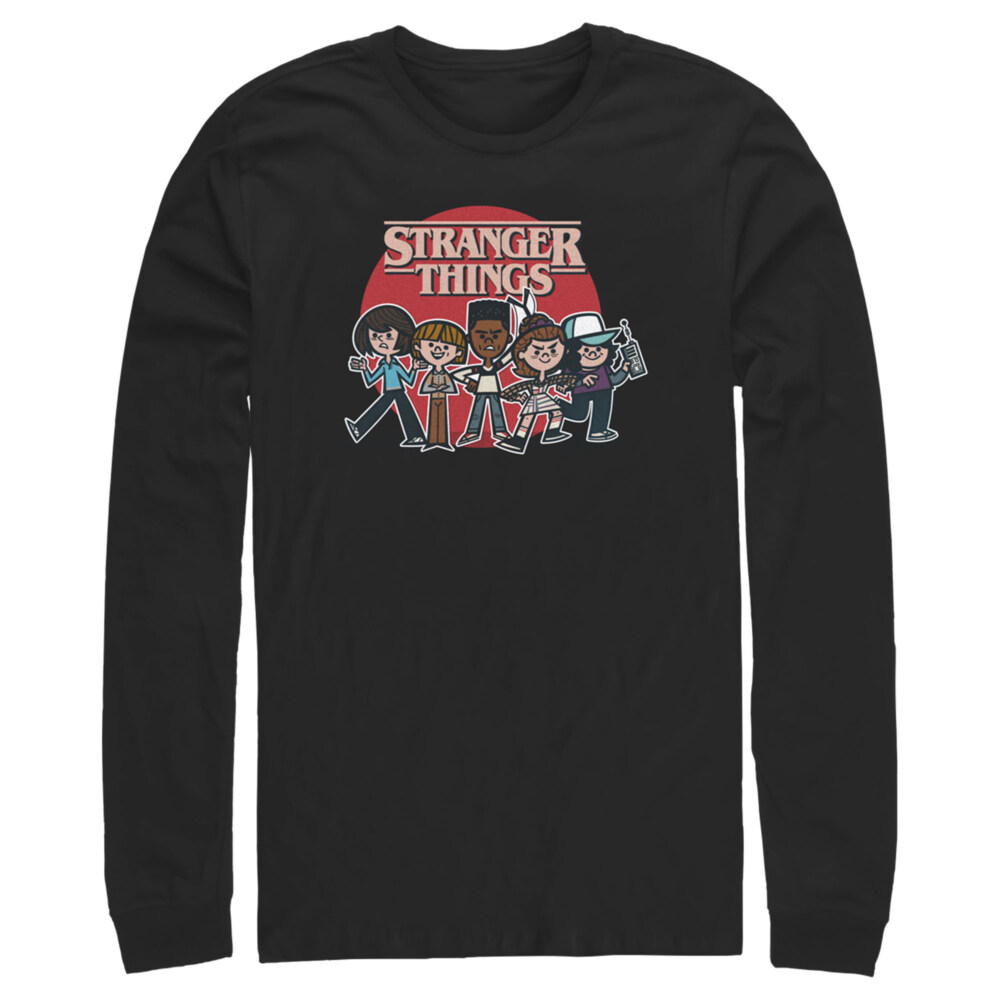 Men's Stranger Things Cartoon Gang  Adult Long Sleeve Shirt