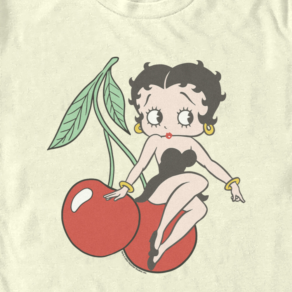 Men's Betty Boop Cherries Betty Distressed  Adult T-Shirt