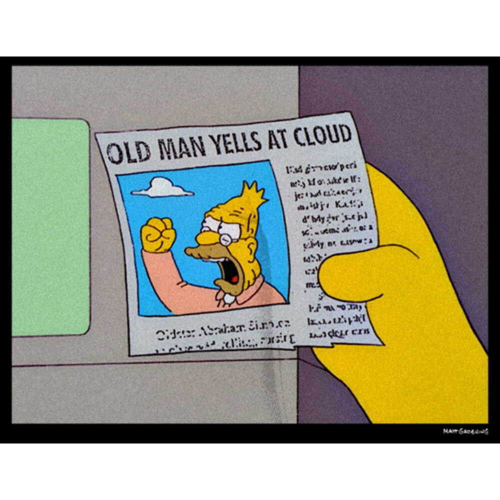 Men's The Simpsons Old Man Yells  Adult Sweatshirt