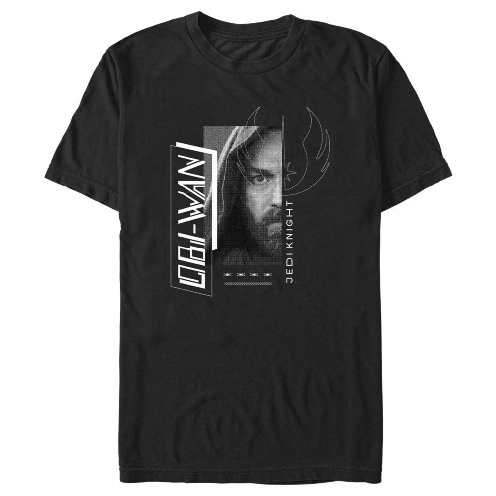 Men's Star Wars: Obi-Wan Kenobi Jedi Knight Kenobi Grayscale Portrait  Adult T-Shirt