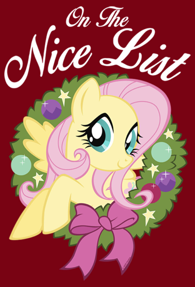 Men's My Little Pony Christmas Fluttershy Nice List  Adult T-Shirt
