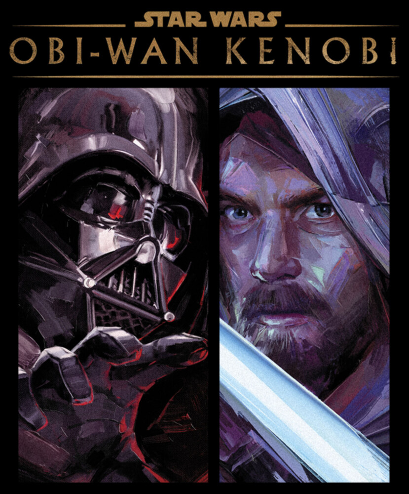 Men's Star Wars: Obi-Wan Kenobi Darth Vader vs Kenobi Artistic Panel Portrait  Adult T-Shirt