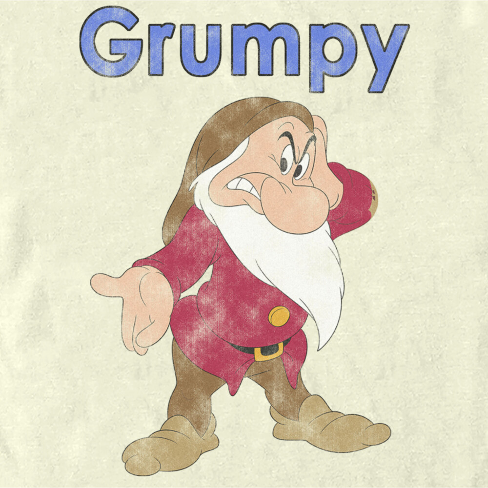 Men's Snow White and the Seven Dwarves Grumpy Distressed Portrait  Adult T-Shirt