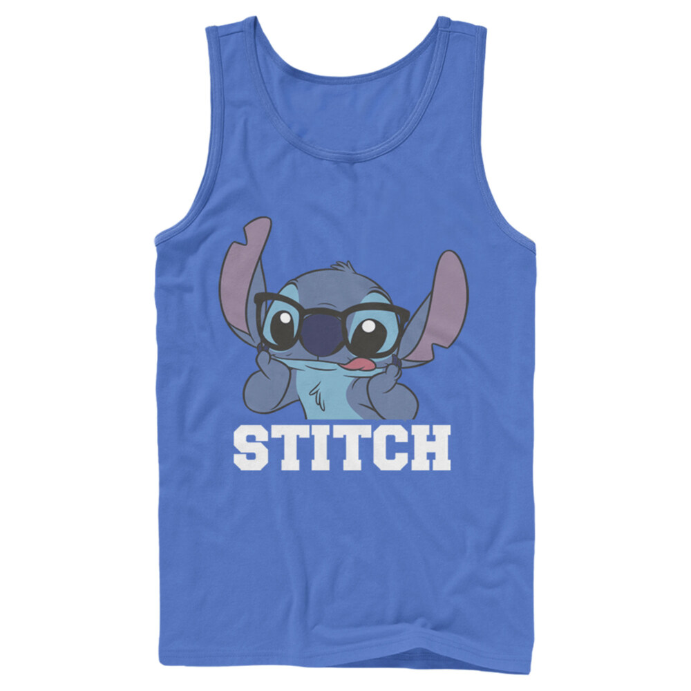 Men's Lilo & Stitch Silly Black Glasses  Adult Tank Top