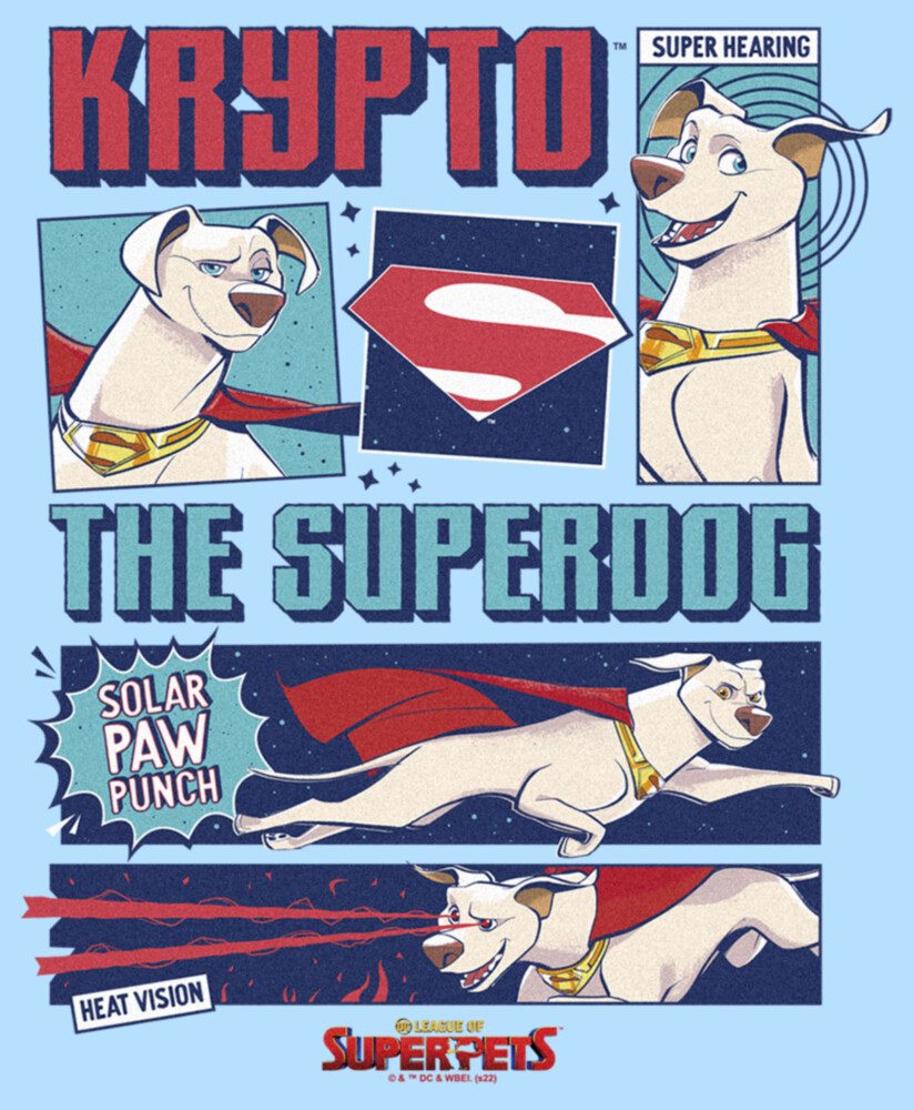 Men's DC League of Super-Pets Krypto the Superdog Comic  Adult T-Shirt