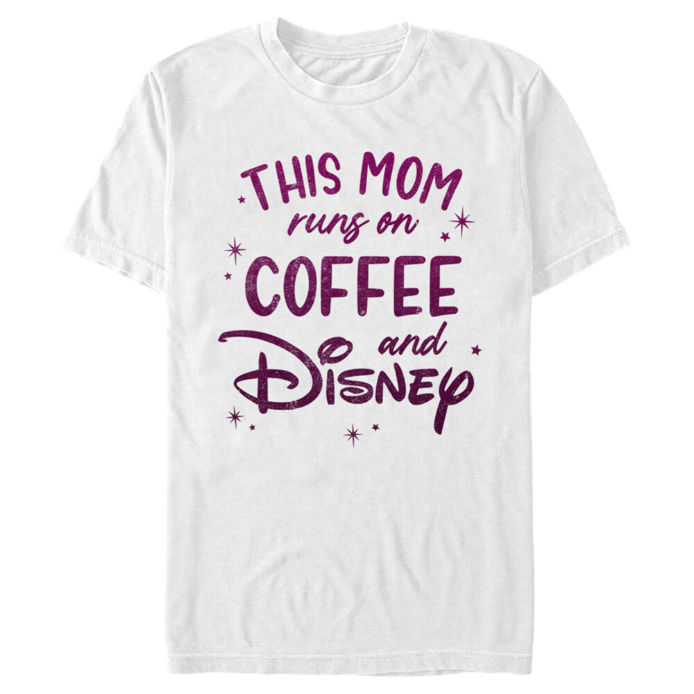Men's Disney This Mom Runs On Coffee  Adult T-Shirt