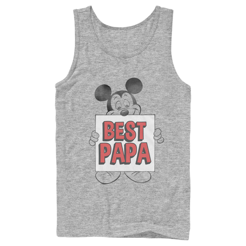 Men's Mickey & Friends Father's Day Best Papa Sign  Adult Tank Top