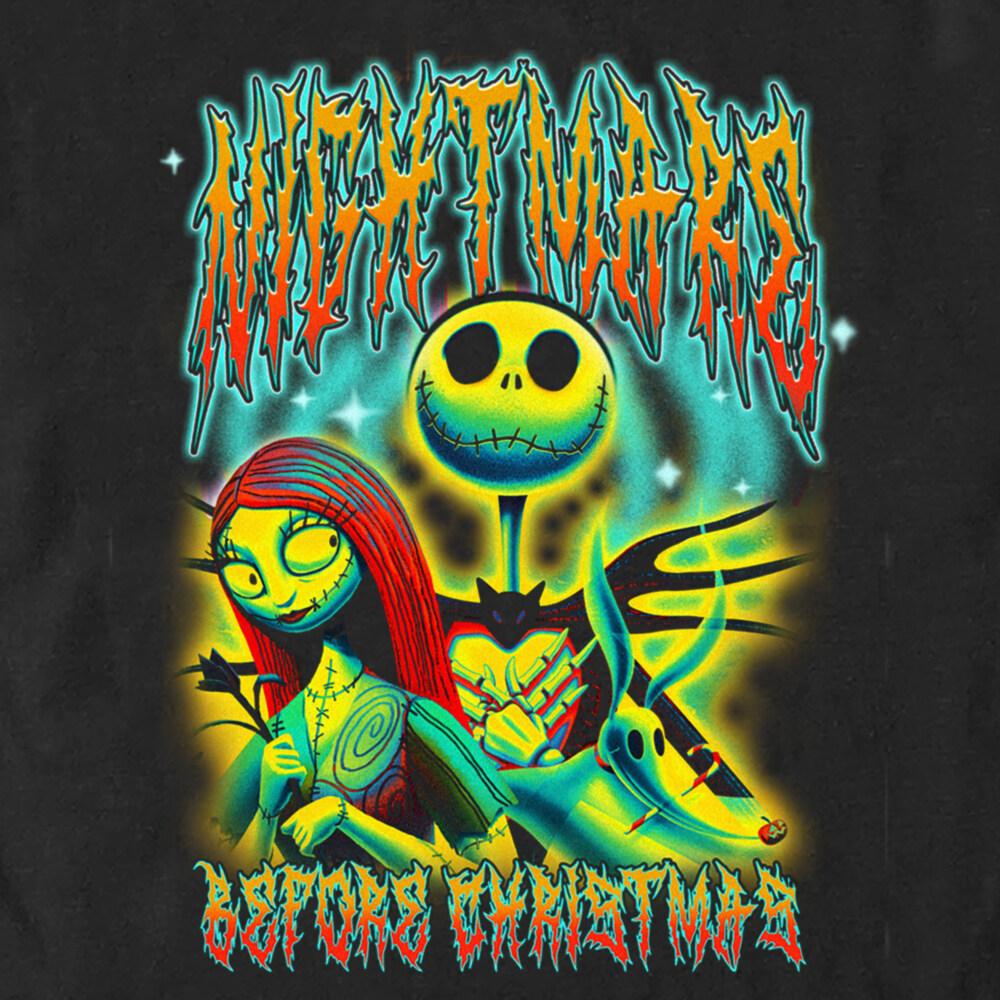 Men's The Nightmare Before Christmas Colorful Metal Poster  Adult T-Shirt