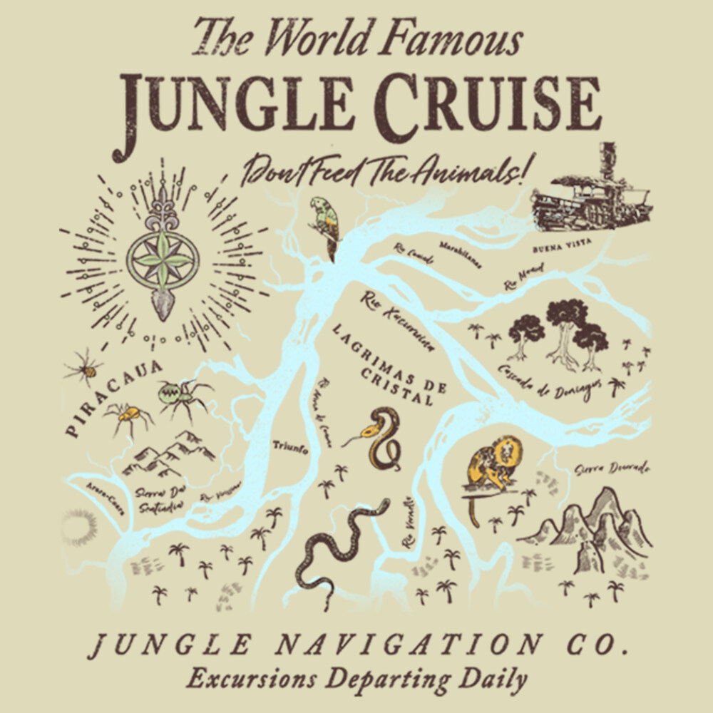 Men's Jungle Cruise Excursion Map  Adult T-Shirt