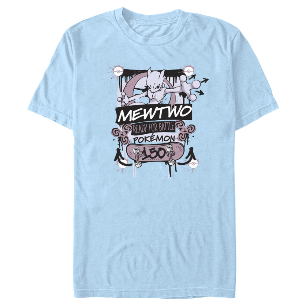 Men's Pokemon Mewtwo Ready for Battle  Adult T-Shirt