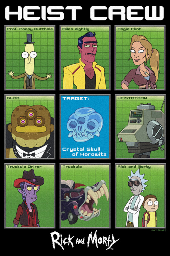 Men's Rick And Morty Featuring The Heist Crew  Adult T-Shirt