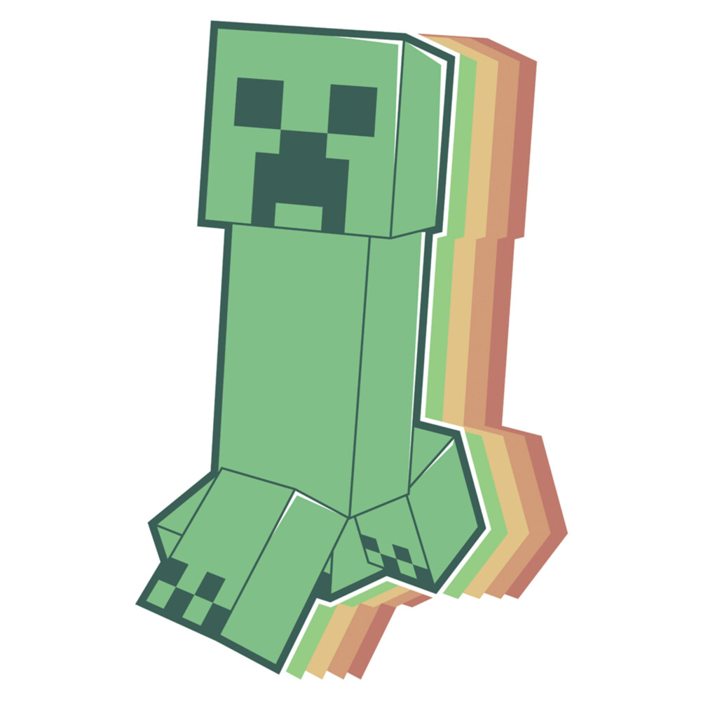 Men's Minecraft Colorful Creeper  Adult T-Shirt