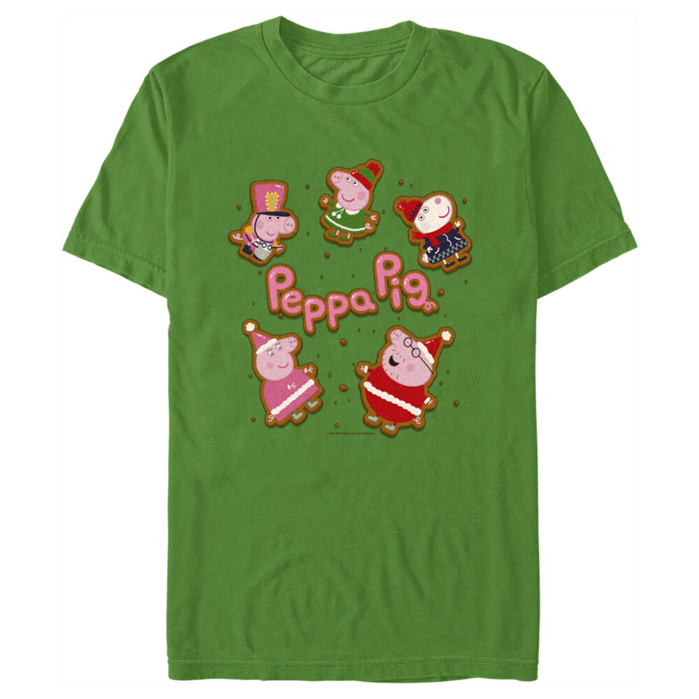 Men's Peppa Pig Christmas Gingerbread Cookie Characters  Adult T-Shirt