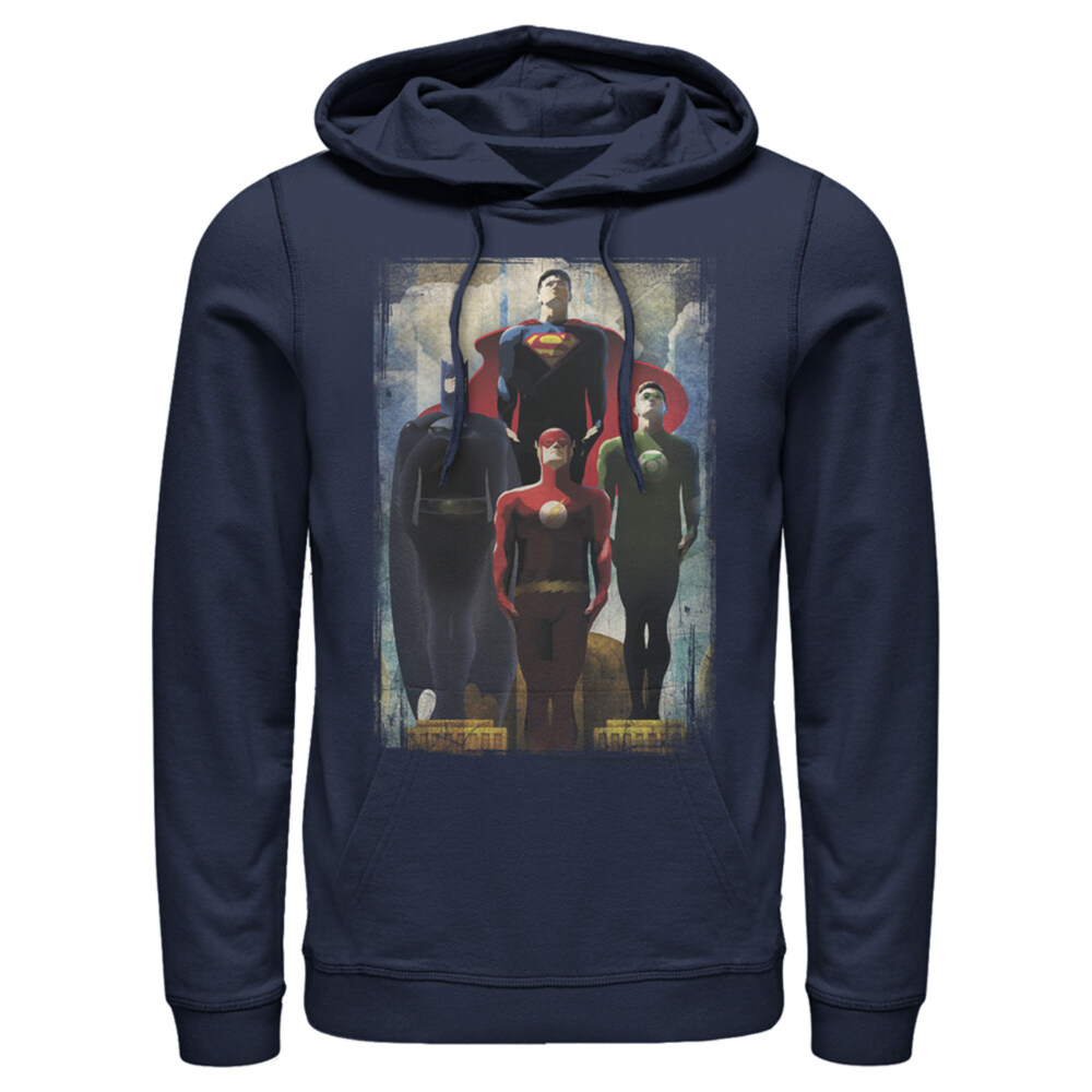 Men's Justice League Hero Artistic Poster  Adult Pull Over Hoodie