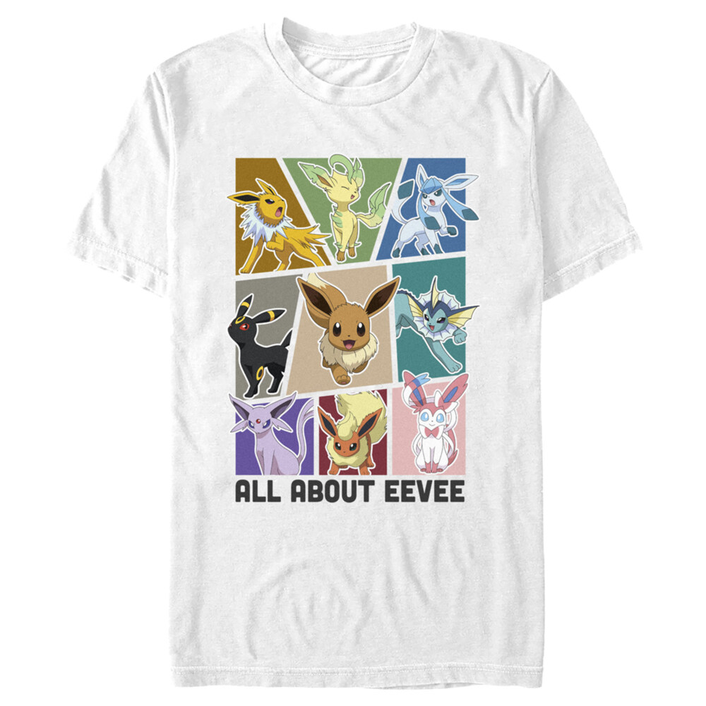 Men's Pokemon All About Eevee Eeveeloution  Adult T-Shirt