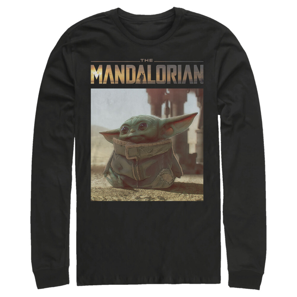Men&#039;s Star Wars: The Mandalorian The Child Scene  Adult Long Sleeve Shirt