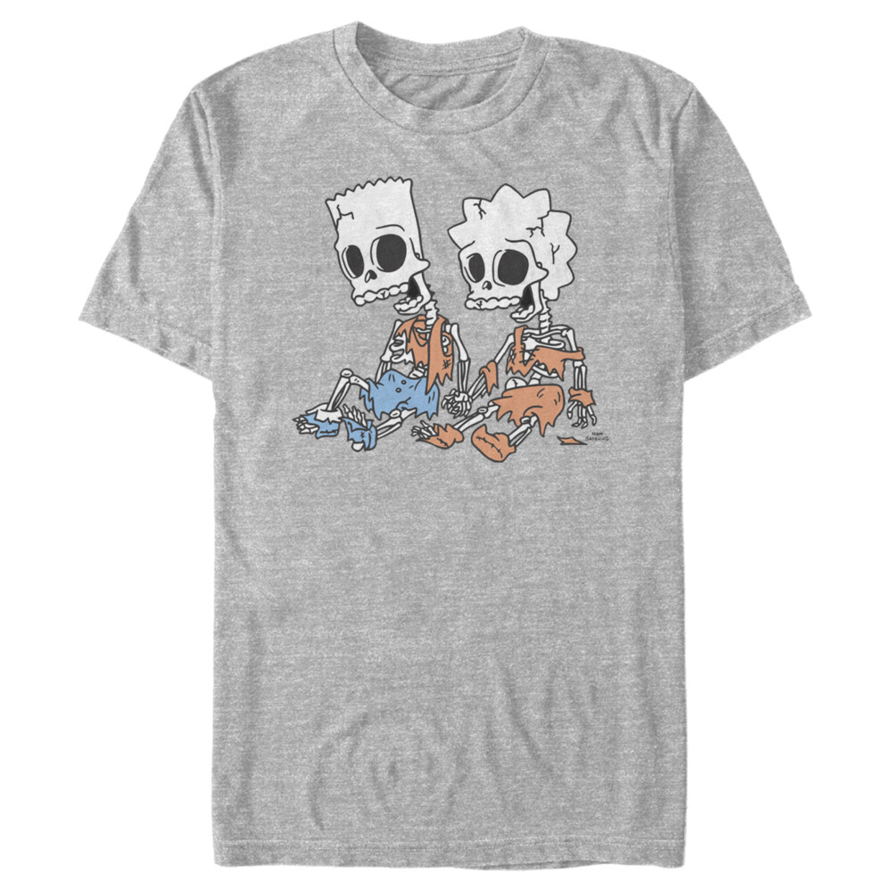 Men's The Simpsons Skeleton Bart and Lisa  Adult T-Shirt