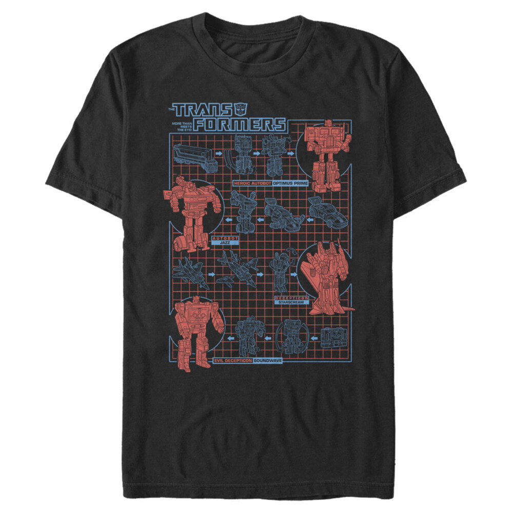 Men's Transformers Robot Transformations  Adult T-Shirt