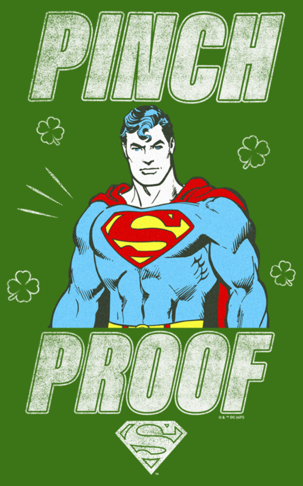 Men's Superman St. Patrick's Day Pinch Proof Man of Steel  Adult T-Shirt