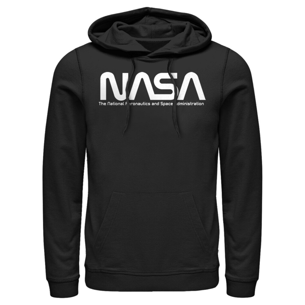 Men's NASA Text Simple Logo  Adult Pull Over Hoodie