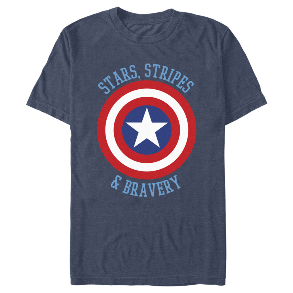 Men's Marvel Avengers Captain America Stars Stripes & Bravery  Adult T-Shirt