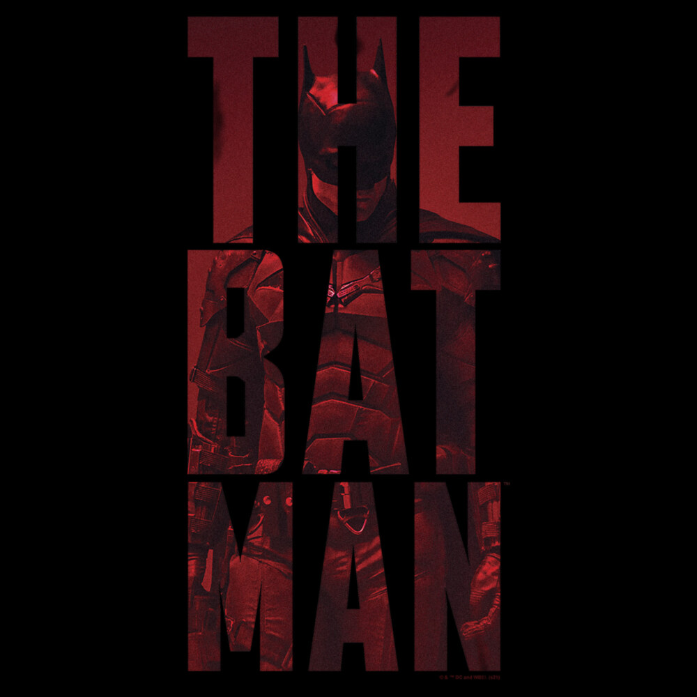 Men's The Batman Red Standing Portrait  Adult T-Shirt
