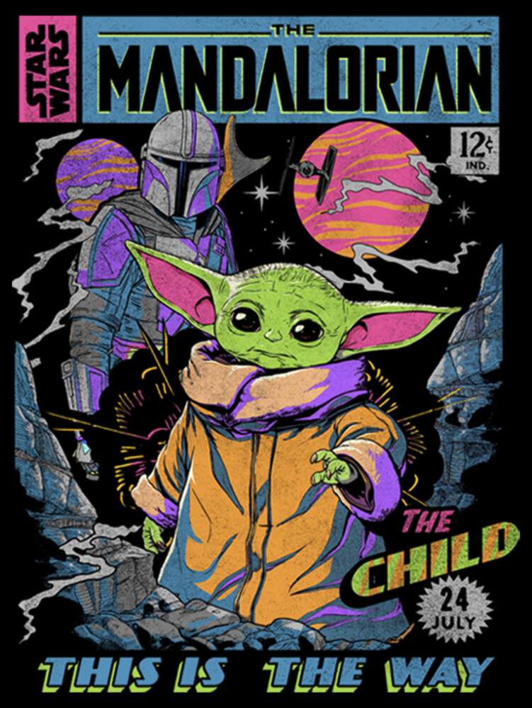 Men's Star Wars: The Mandalorian 12 Cents Retro Comic  Adult Pull Over Hoodie