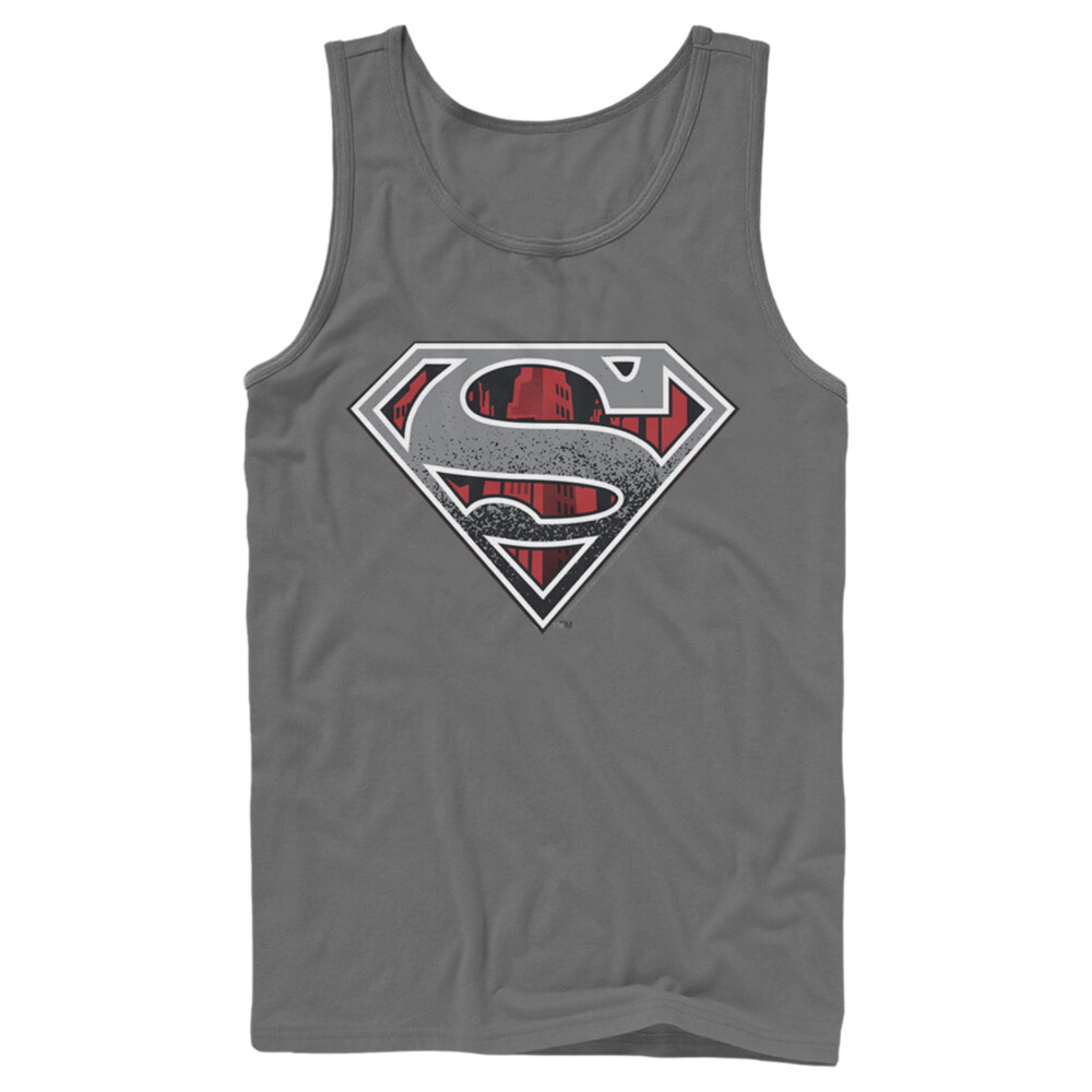 Men's Superman Logo Grunge  Adult Tank Top