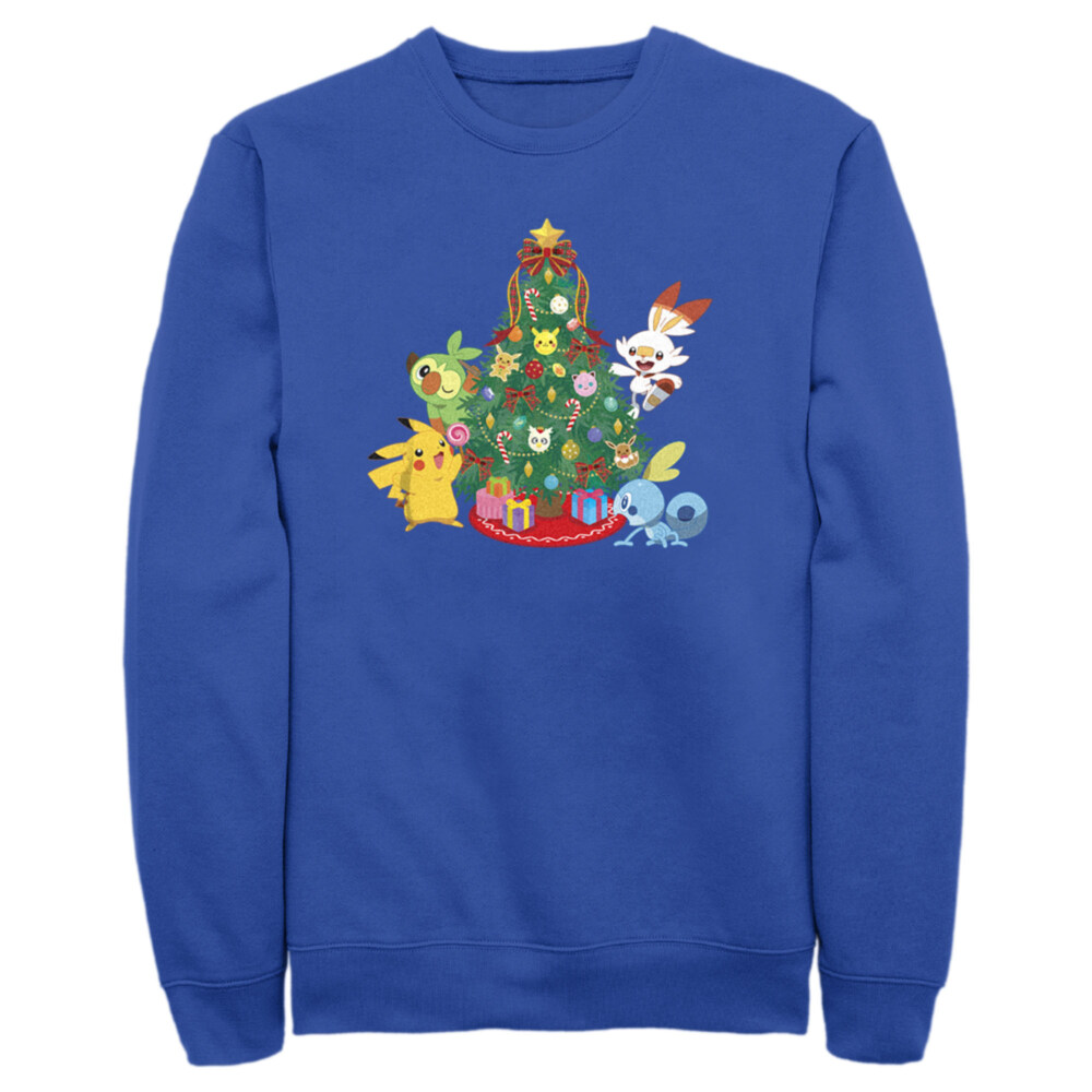 Men's Pokemon Christmas Tree Friends  Adult Sweatshirt