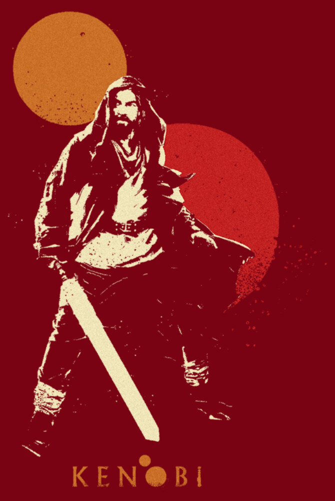 Men's Star Wars: Obi-Wan Kenobi Two Suns and Kenobi Outline  Adult T-Shirt