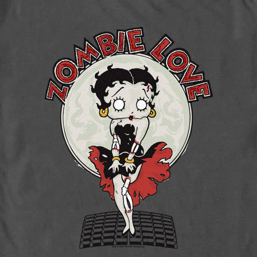 Men's Betty Boop Valentine's Day Zombie Love Dress  Adult T-Shirt