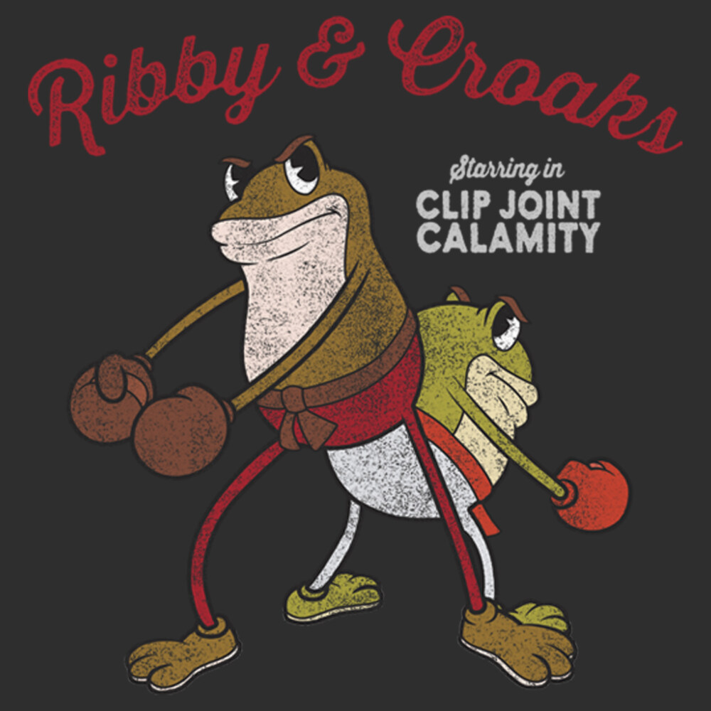 Men's Cuphead Ribby and Croaks Distressed  Adult T-Shirt