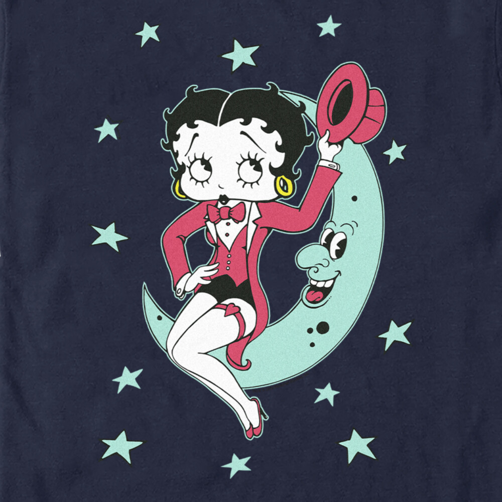 Men's Betty Boop Moon and Stars Betty  Adult T-Shirt