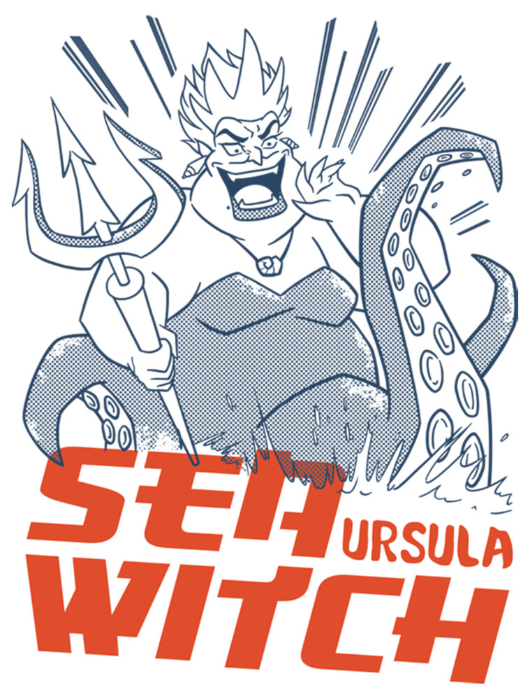 Men's The Little Mermaid Ursula Sea Witch  Adult Baseball Tee