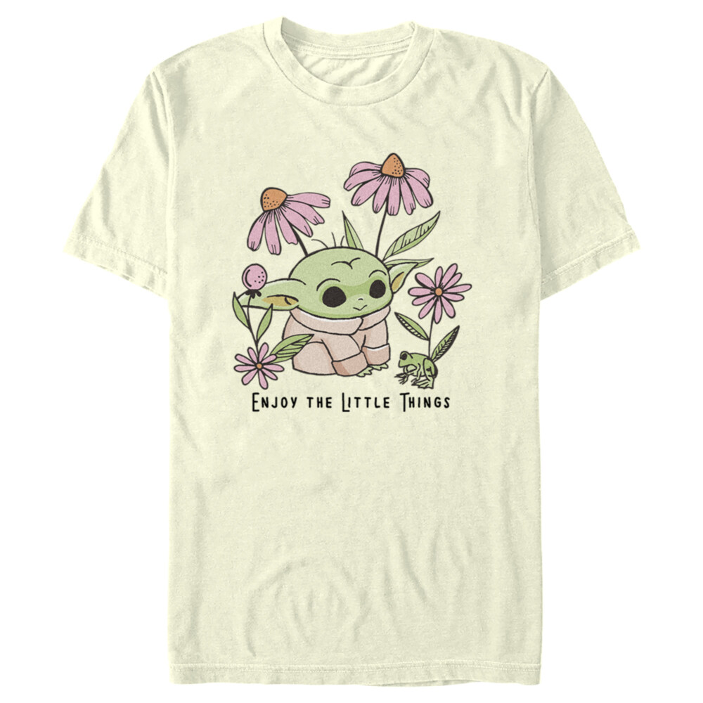 Men's Star Wars: The Mandalorian Grogu Enjoy the Little Things Frog  Adult T-Shirt
