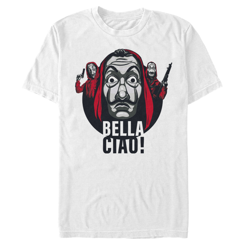 Men's Money Heist Bella Ciao Masked Robbers  Adult T-Shirt