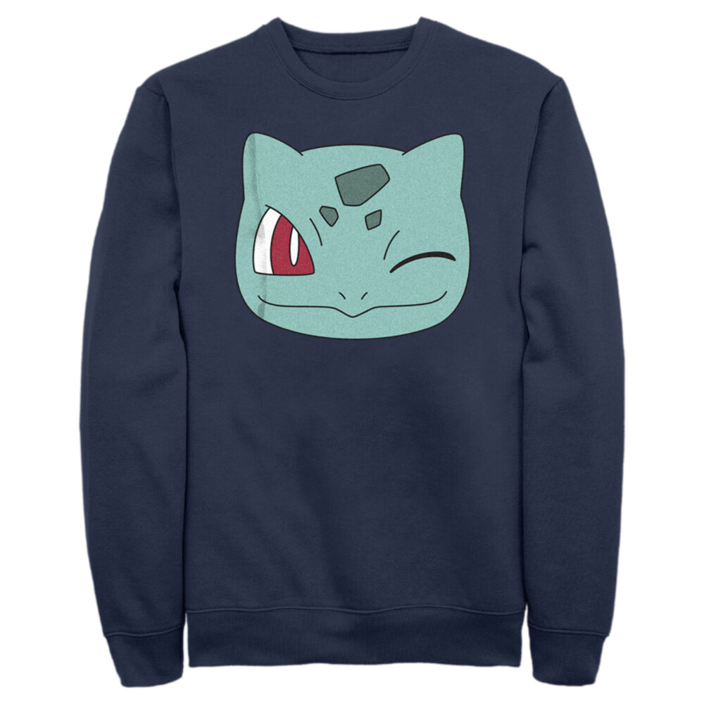 Men's Pokemon Bulbasaur Wink Face  Adult Sweatshirt