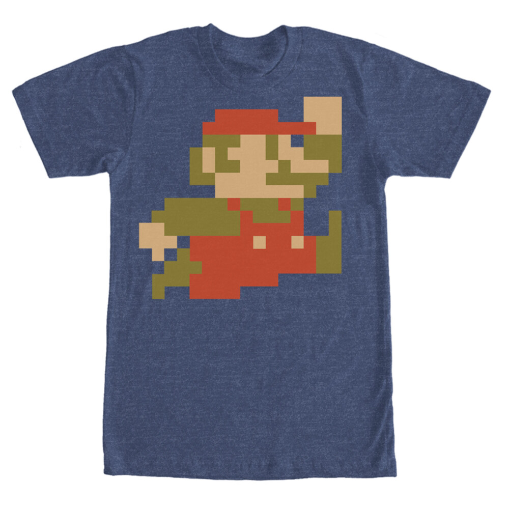 Men's Nintendo Small Mario Pixelated  Adult T-Shirt