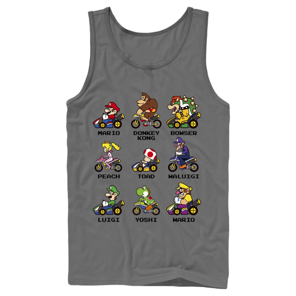 Men's Nintendo Mario Kart Cast  Adult Tank Top