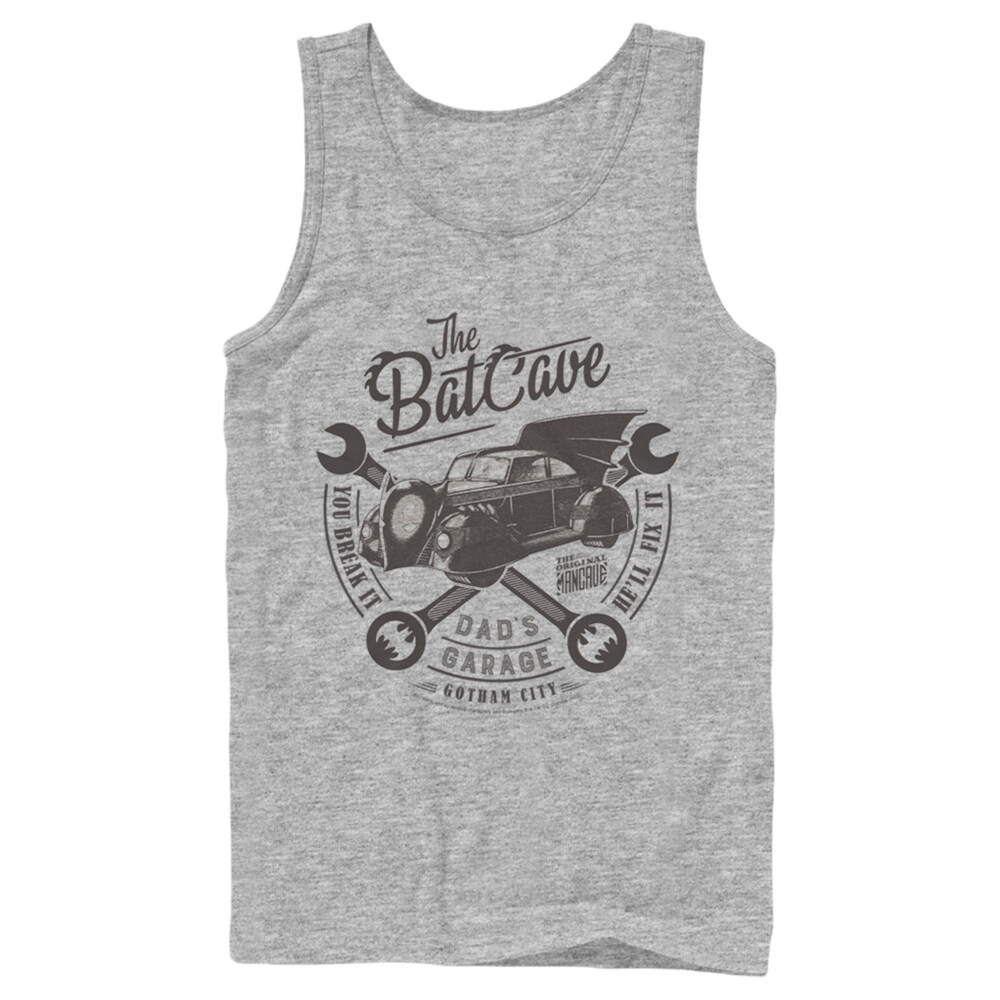 Men's Batman Bat Cave Dad's Garage  Adult Tank Top