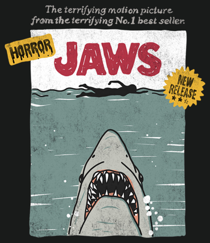 Men's Jaws Classic Poster Sketch  Adult T-Shirt