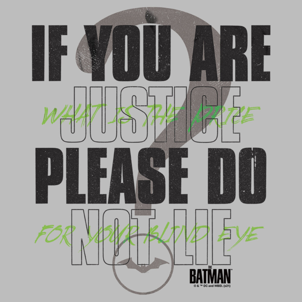 Men's The Batman If You Are Justice Do Not Lie  Adult T-Shirt