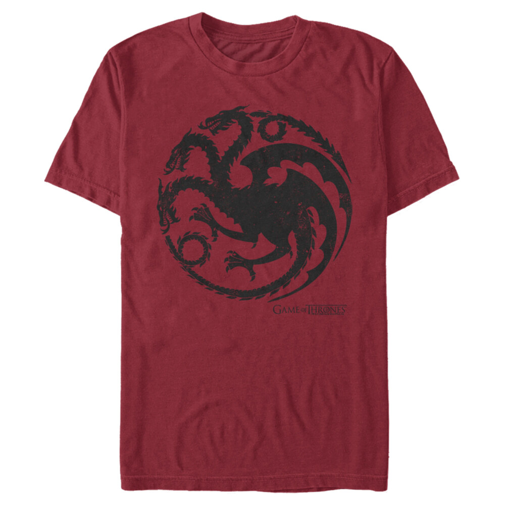 Men's Game of Thrones Targaryen Dragon Symbol Cardinal  Adult T-Shirt