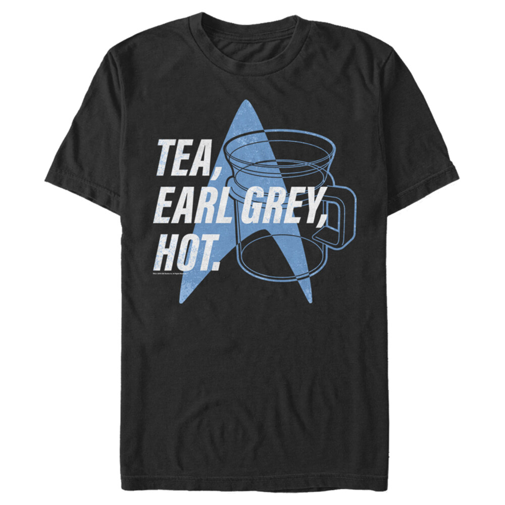Men's Star Trek: The Next Generation Cup Of Tea Earl Grey Hot, Captain Picard  Adult T-Shirt