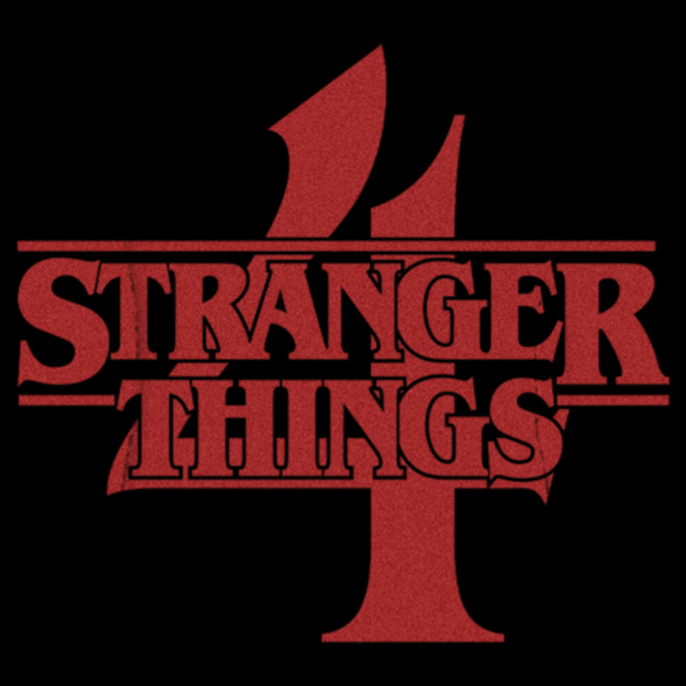 Men's Stranger Things Red Logo 4  Adult Pull Over Hoodie