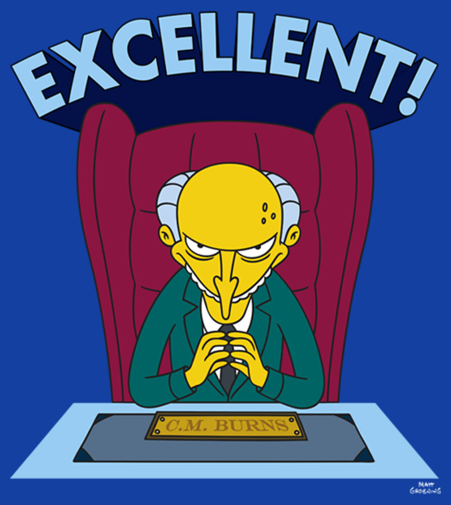 Men's The Simpsons Excellent Burns  Adult T-Shirt