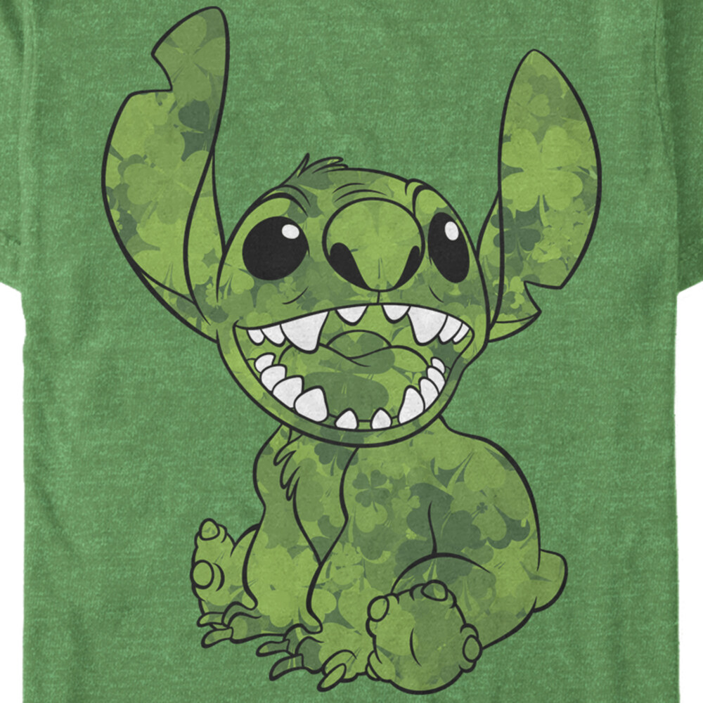 Men's Lilo & Stitch Four-Leaf Clover Fill  Adult T-Shirt