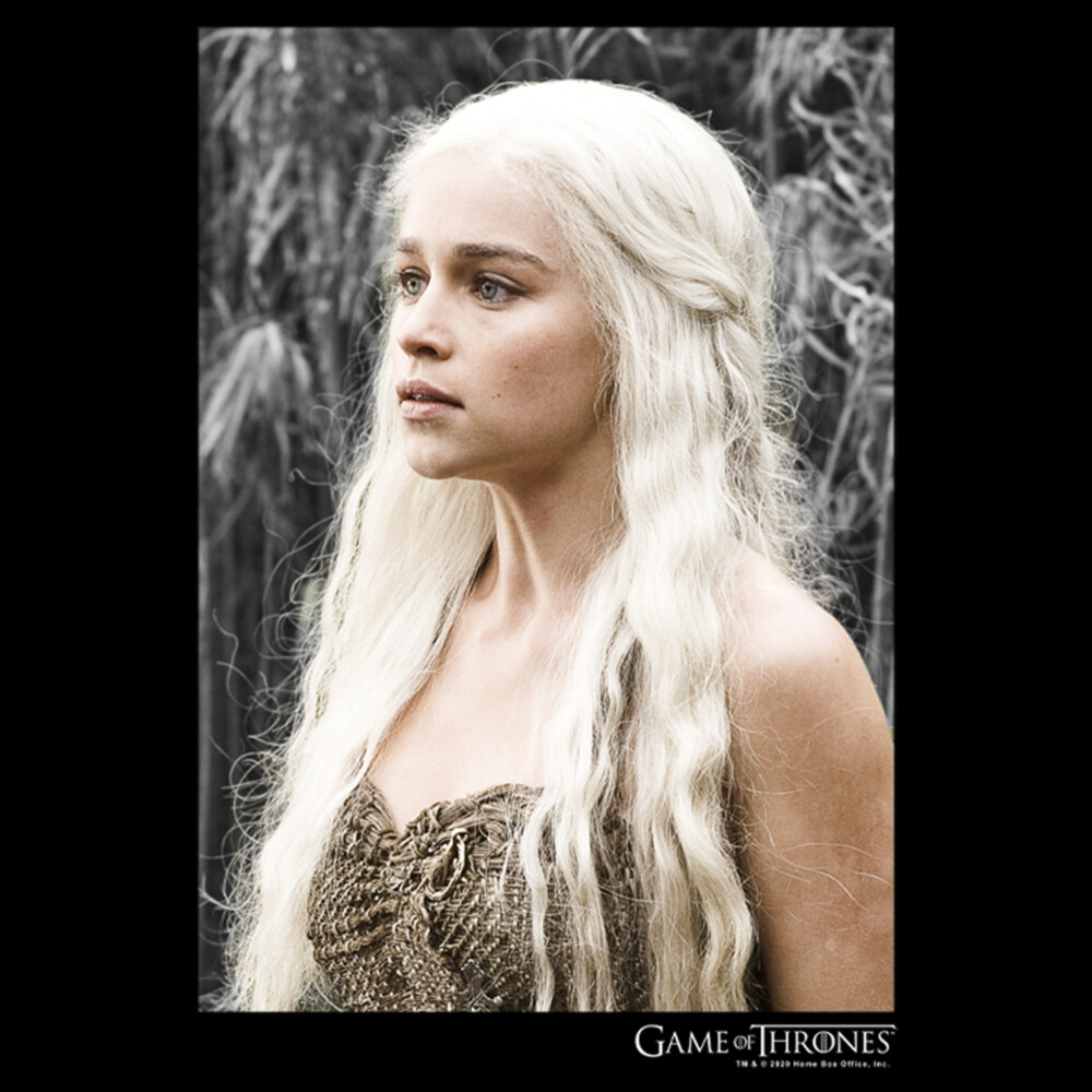 Men's Game of Thrones Daenerys Photo White Logo  Adult Sweatshirt