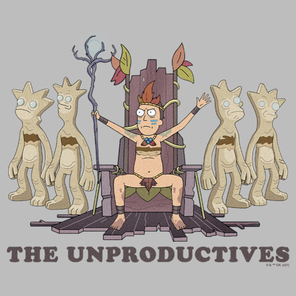 Men's Rick And Morty Jerry and The Unproductives  Adult T-Shirt